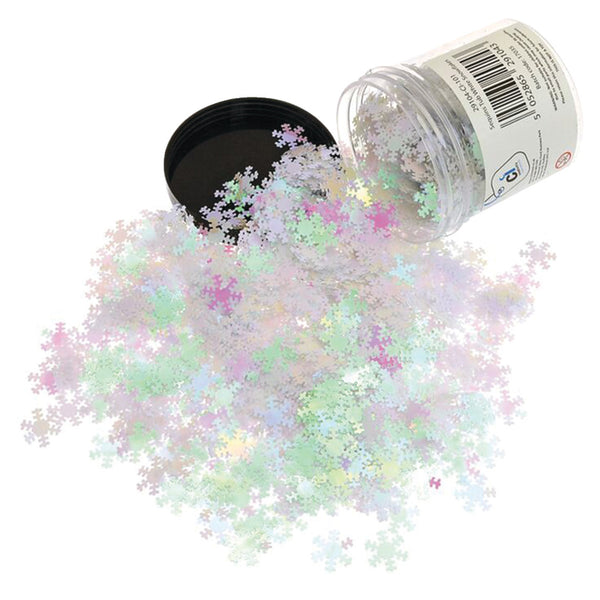 Iridescent White Snowflake Confetti