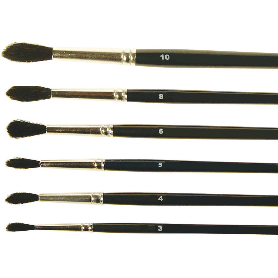 Natural Black Hair Watercolour Paint Brushes