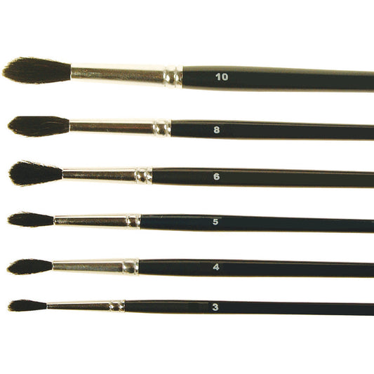 Natural Black Hair Watercolour Paint Brushes
