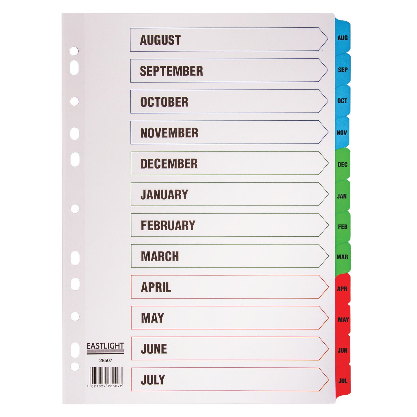 Multi Punched Tabbed Dividers Academic Year