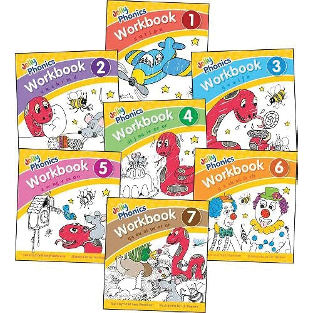 Jolly Phonics Workbooks Numbered 1-7