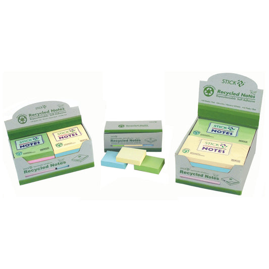 Stick 'N Recycled Pastel Sticky Notes