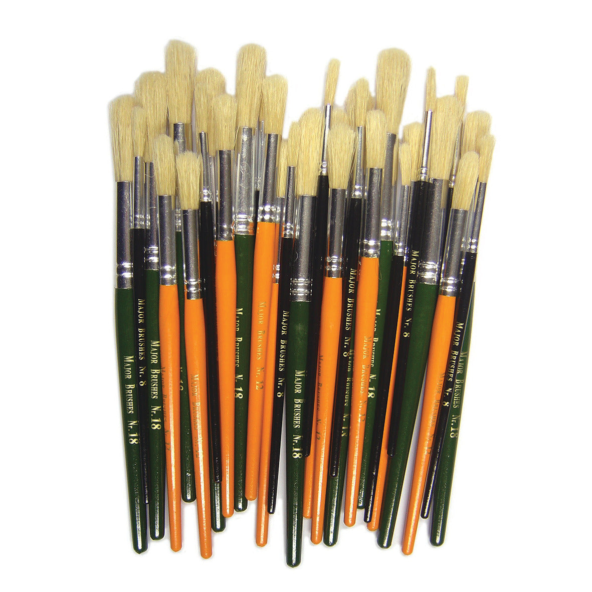 Hog Bristle Round Tip Short Handle Paint Brush