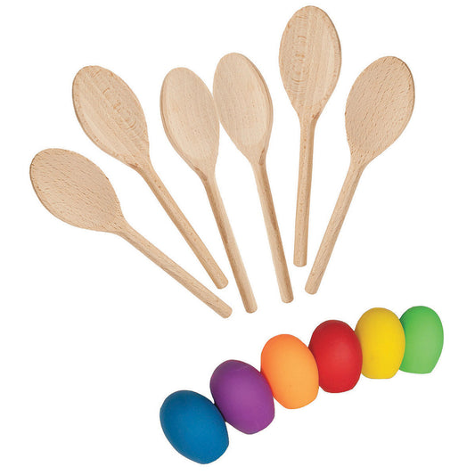 Coloured Egg & Spoon Set