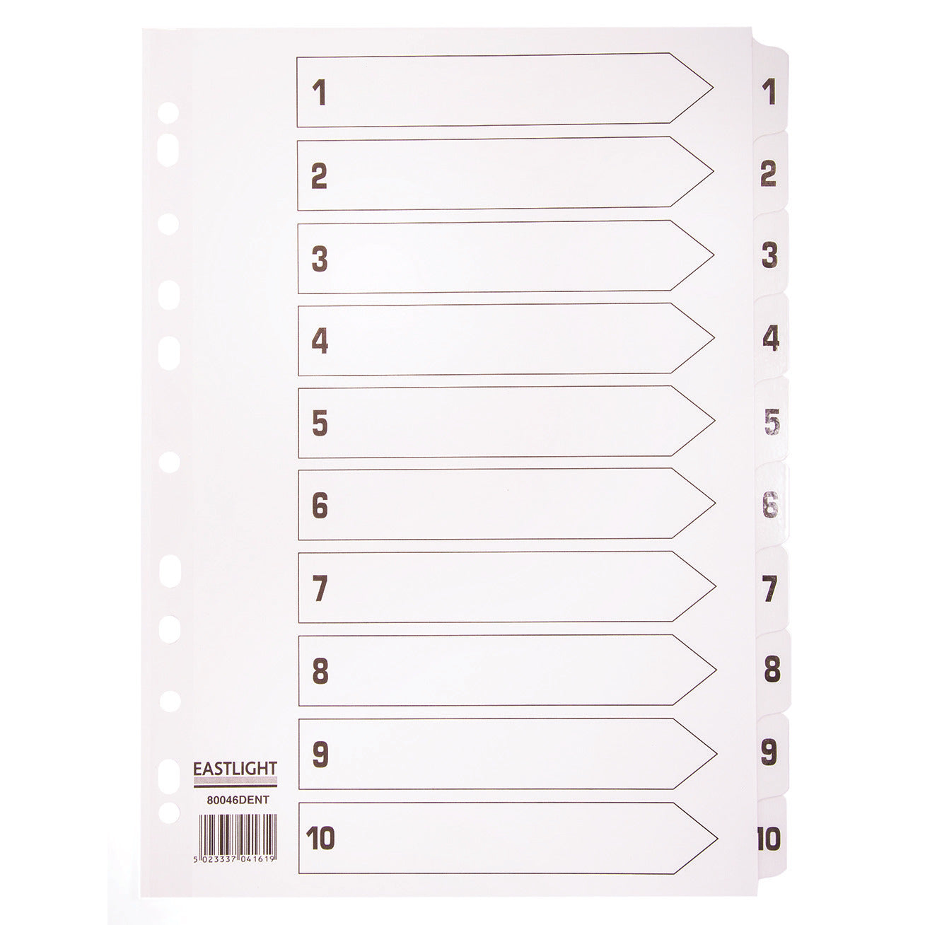 Multi Punched Tabbed Dividers 1-10
