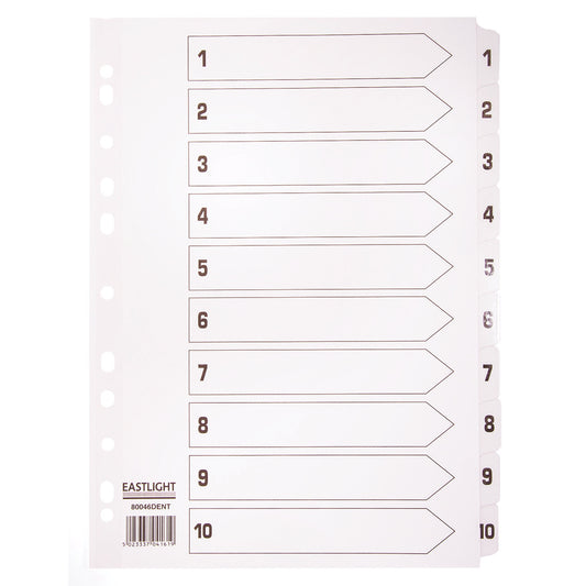 Multi Punched Tabbed Dividers 1-10