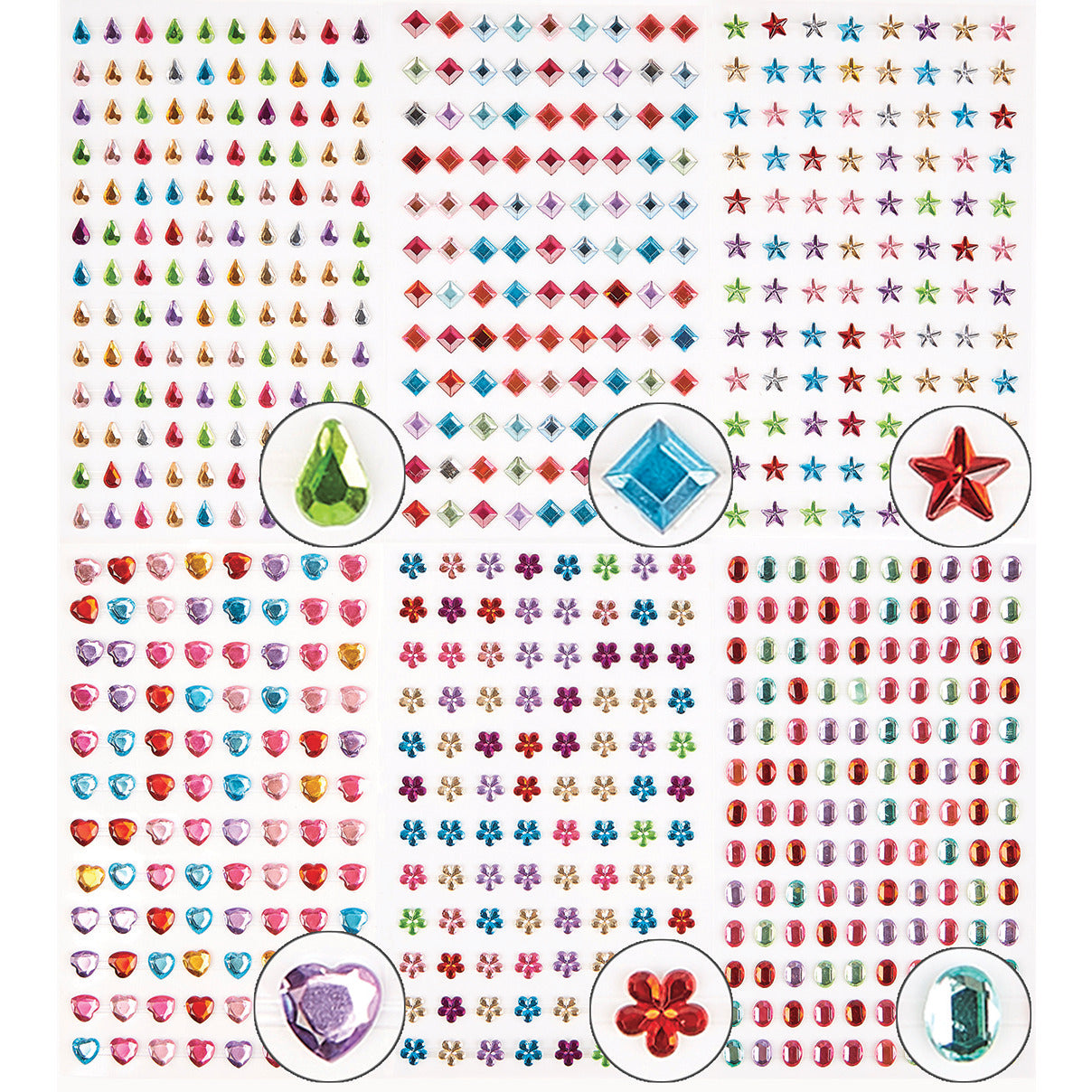 Small Self-Adhesive Gemstones