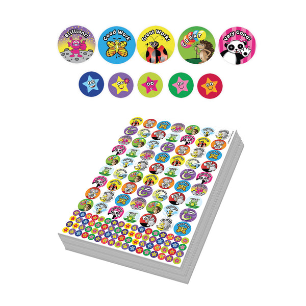 Bumper Pack of Assorted Animal and Star Stickers