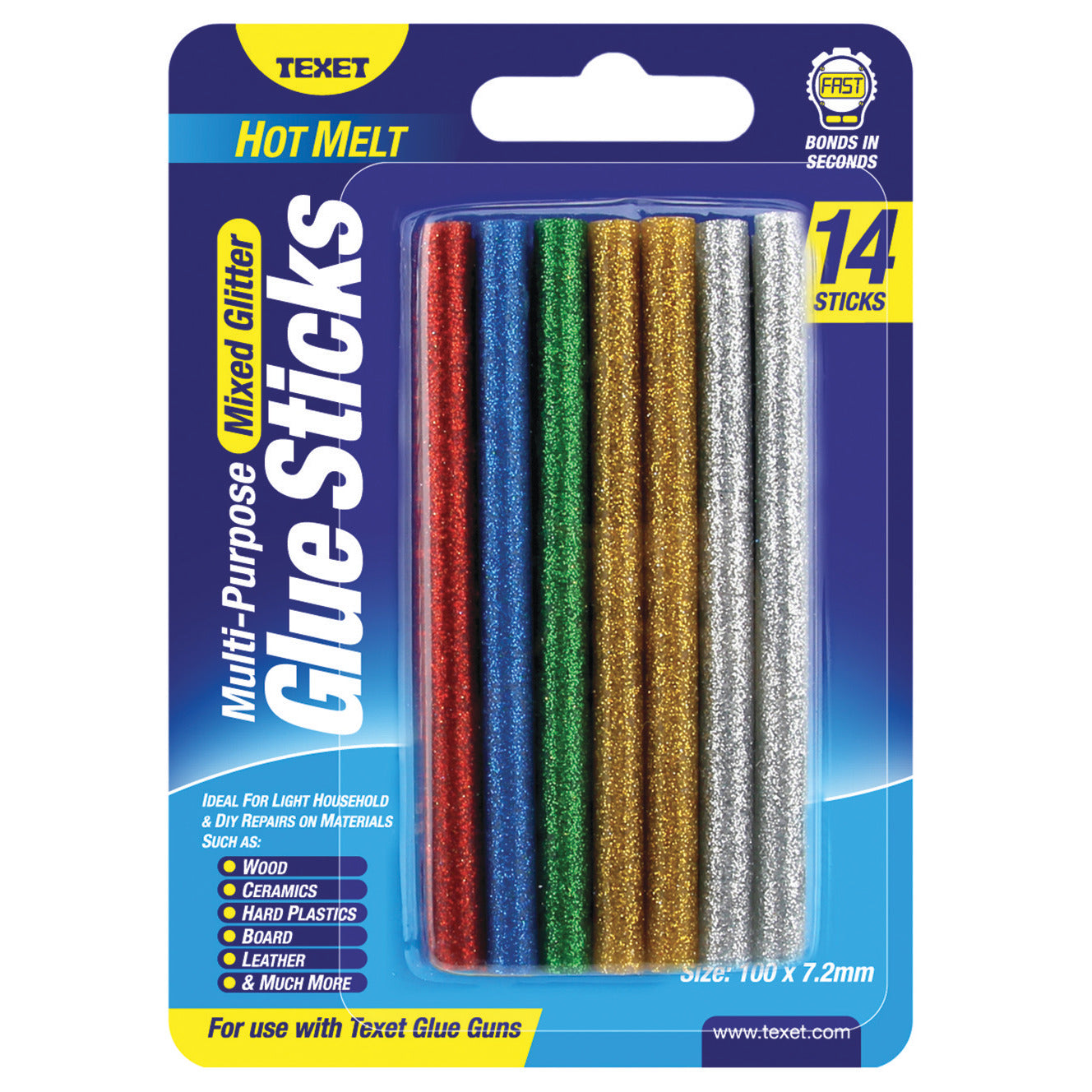 Texet Glitter Hot Melt Glue Sticks