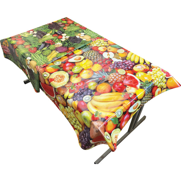 Fabric Backed Heavy-Duty Table Covers - Fruit & Vegetable Designs