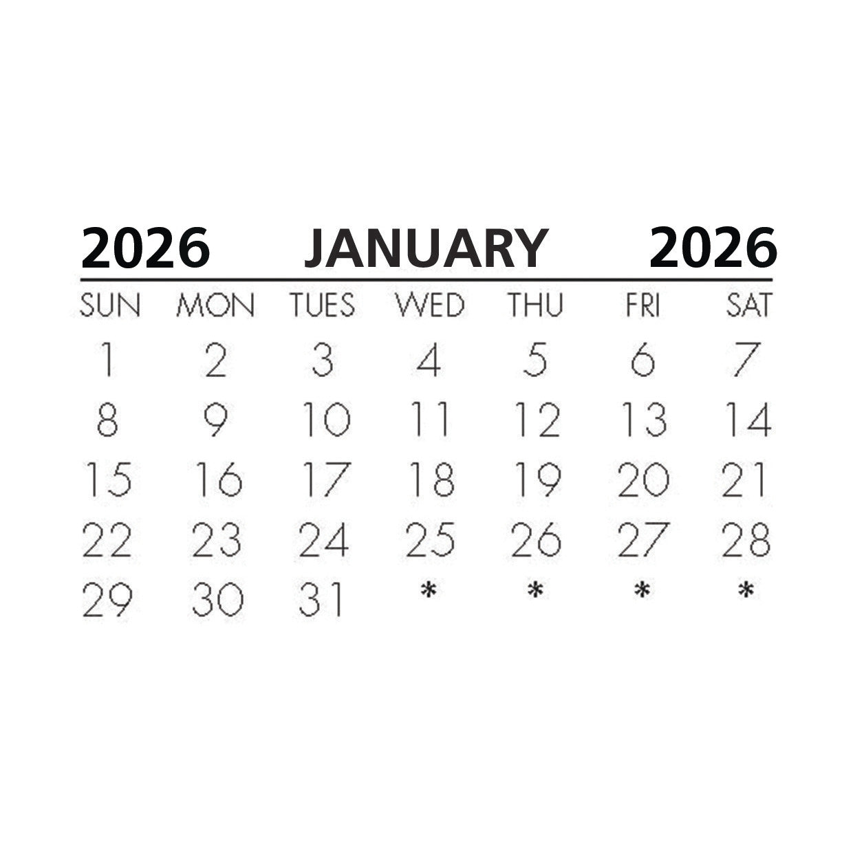 Calendar Tabs 2025