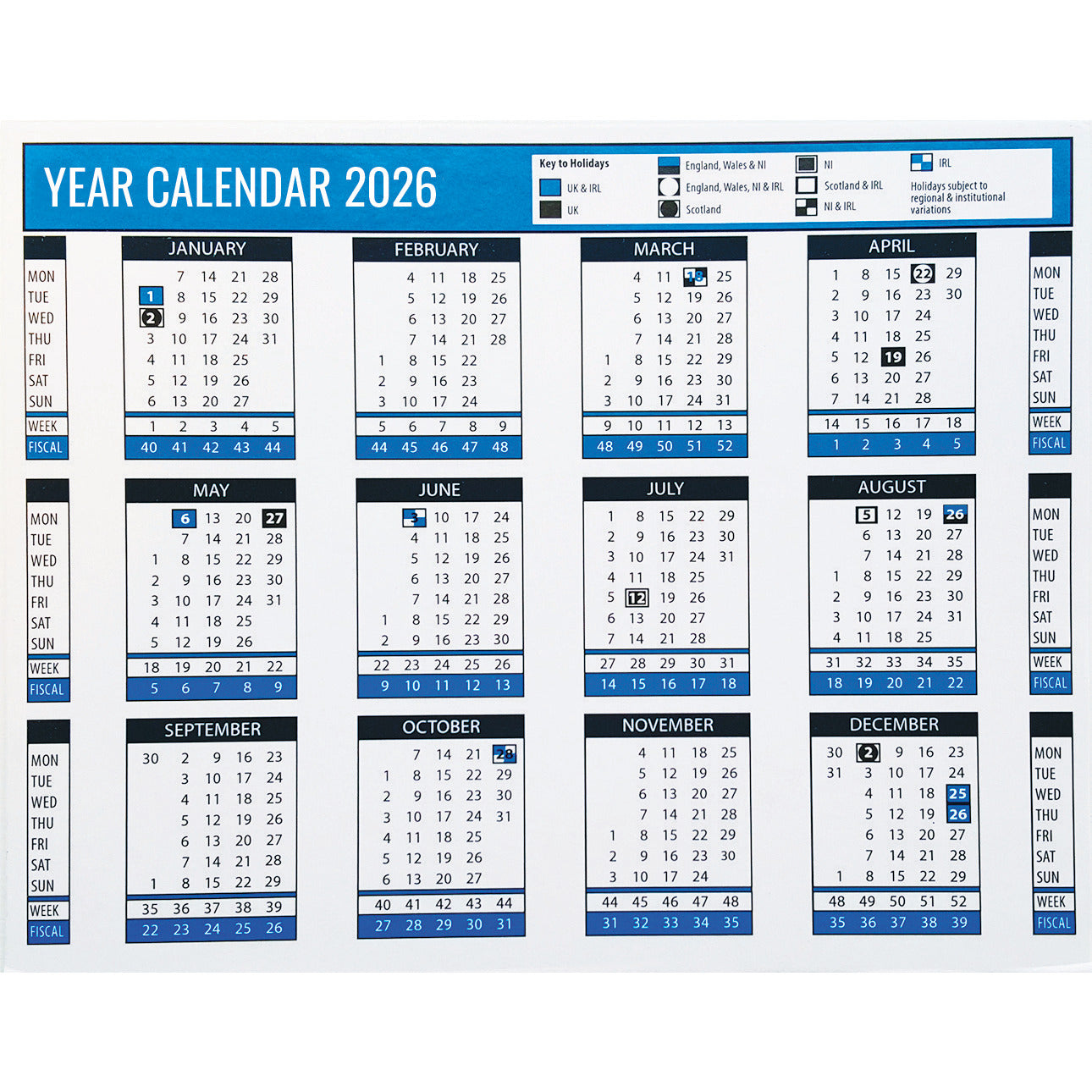 2026 Desk Calendar With Stand