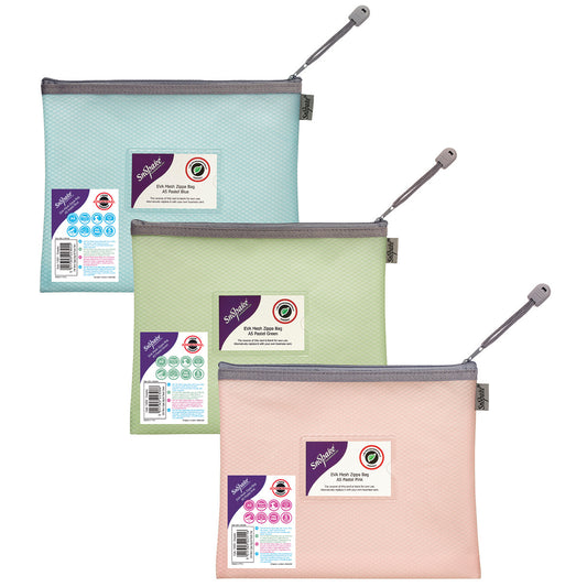 Eva Pastel Mesh Zippa Bags