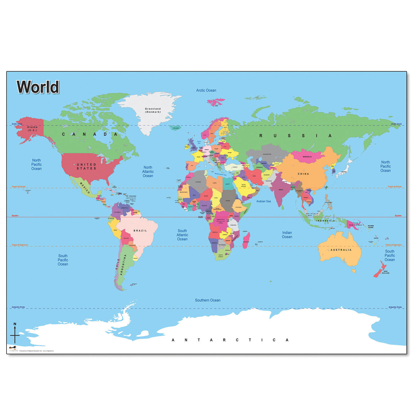 A1 Simple World Map