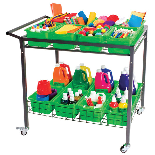 Craft Trolley With Shelves & Tubs