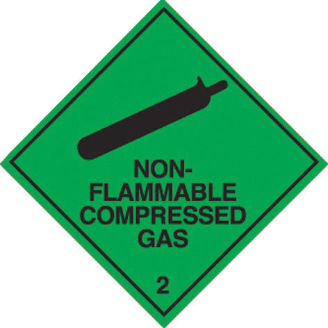 Hazardous Non-Flammable Compressed Gas Sign