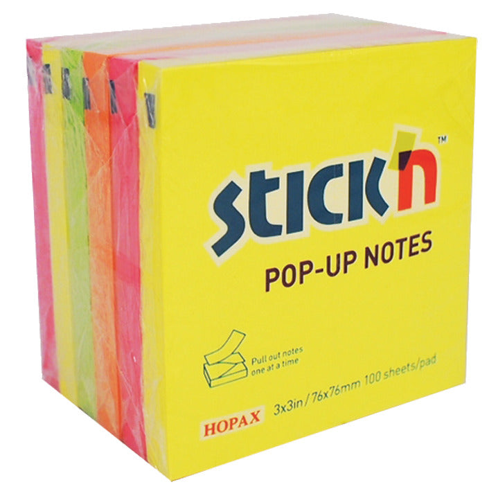 Stick 'N Pop-up Neon Rainbow Repositionable Notes