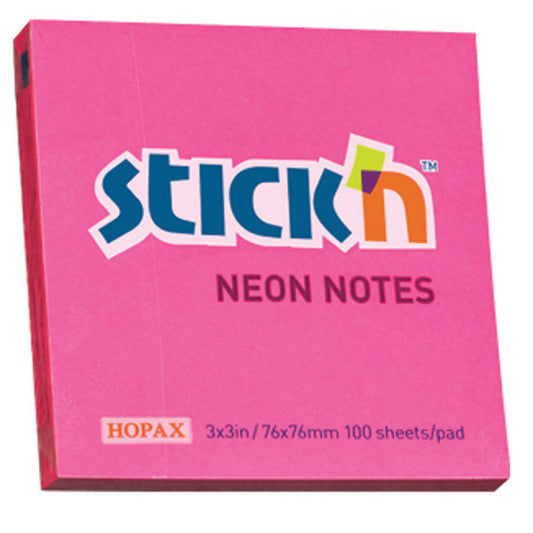 Stick 'N Neon Pink Square Notes