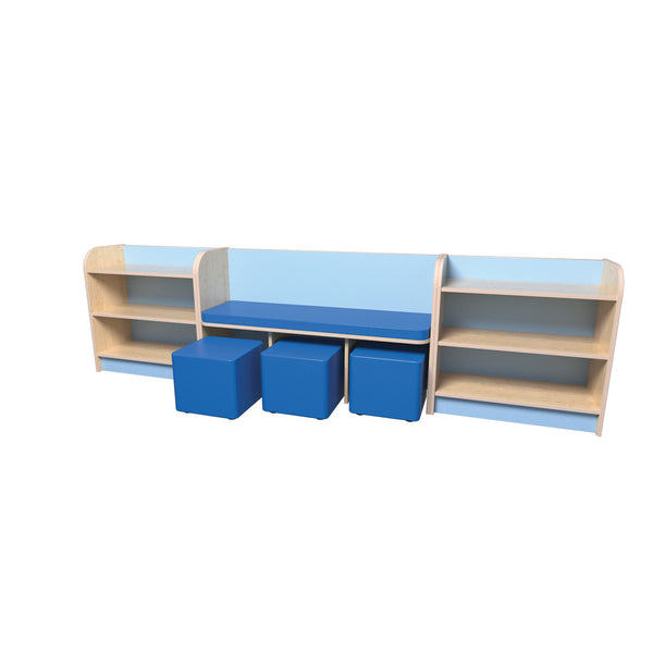 Kubbyclass Reading Bench And Bookcase Set