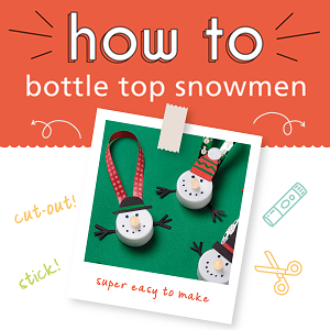 How-to craft guide: Bottle top snowmen