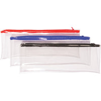 Clear Pencil Cases with Coloured Zips