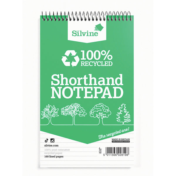 Wirebound Recycled Shorthand Notepad