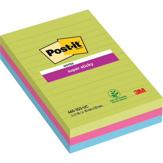 Post-it® Super Sticky Ultra Lined XXL Notes