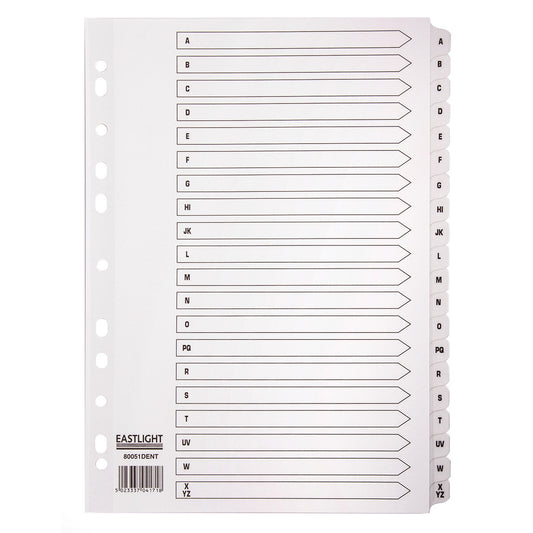 Multi Punched Tabbed Dividers A-Z Grey Tabs