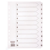 Multi Punched Tabbed Dividers 1-10