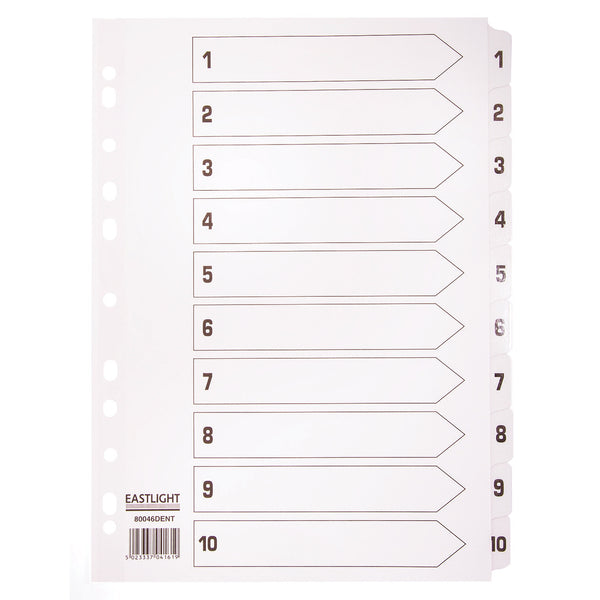 Multi Punched Tabbed Dividers 1-10