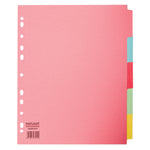 5 Position Pastel Coloured Multi Punched Tabbed Dividers