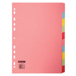 10 Position Pastel Coloured Multi Punched Tabbed Dividers