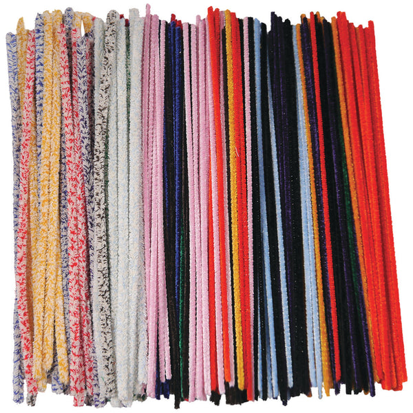 Assorted Mottled & Plain Cotton Pipe Cleaners