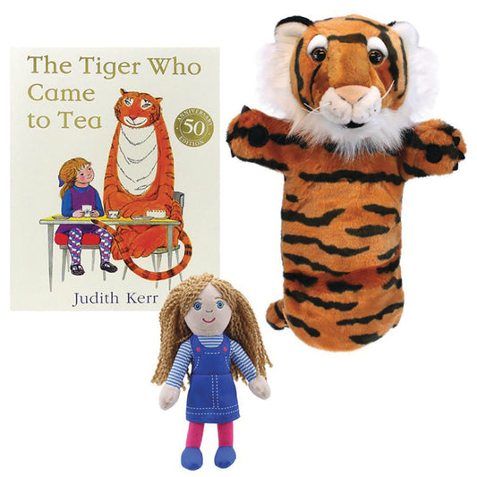 The Tiger Who Came To Tea Finger Puppets & Book Set
