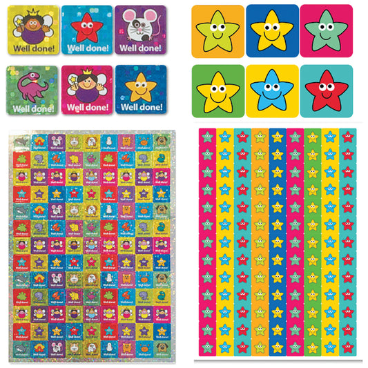 Mini Square Stickers Bulk Pack