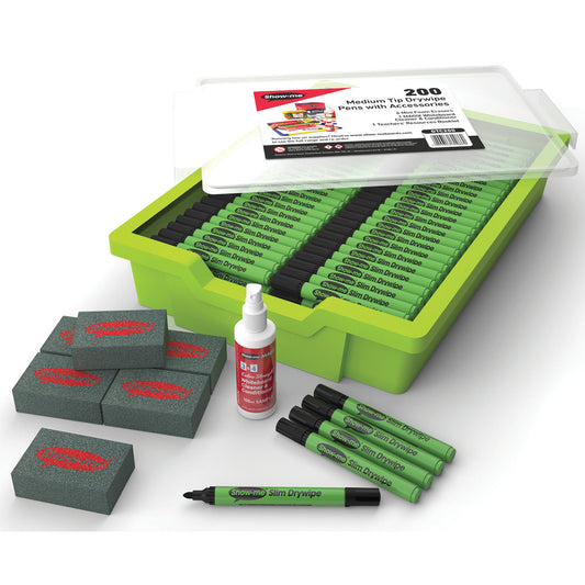 Show-me® Medium Tip Drywipe Pens 200 Pack