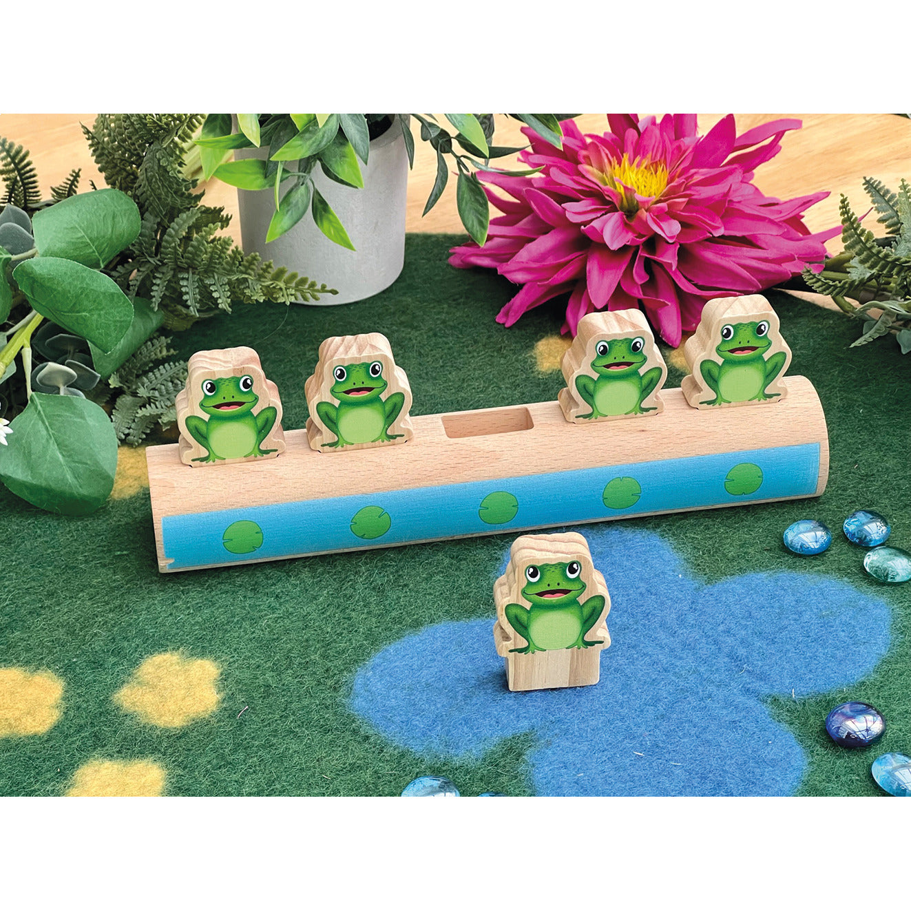 Five Frogs On A Log