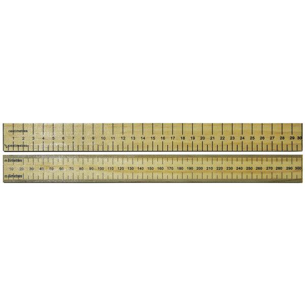 Hardwood 30cm Ruler - Double Sided