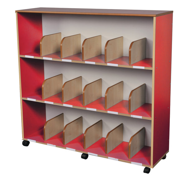 Profile Education Maple Effect & Primary Colour Range Bookcase With Dry Wipe Back