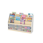Profile Education Modern Thrifty Book Storage 6 Compartment and 6 Clear Storage Trays