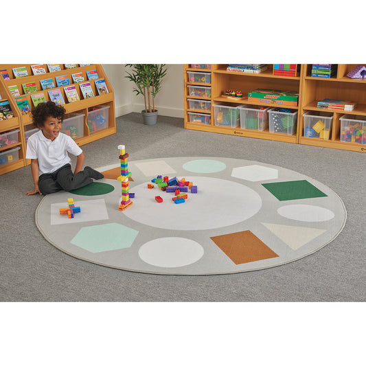 Geometric Shapes Scandi Round Rug