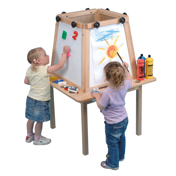 Solid Beech Magnetic Dry Wipe Easel Station