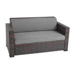 Outdoor Wicker Effect Two-Seater Sofa