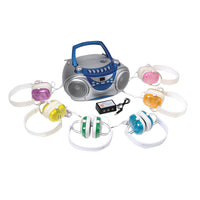 6 Coloured Headphone Set With CD/Radio/Cassette Player